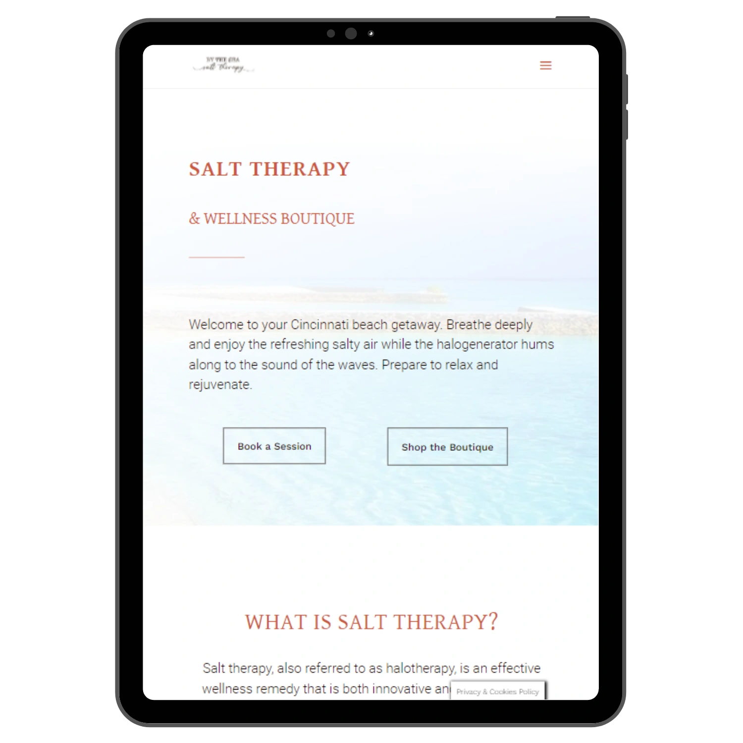 By the Sea Salt Therapy Website Design